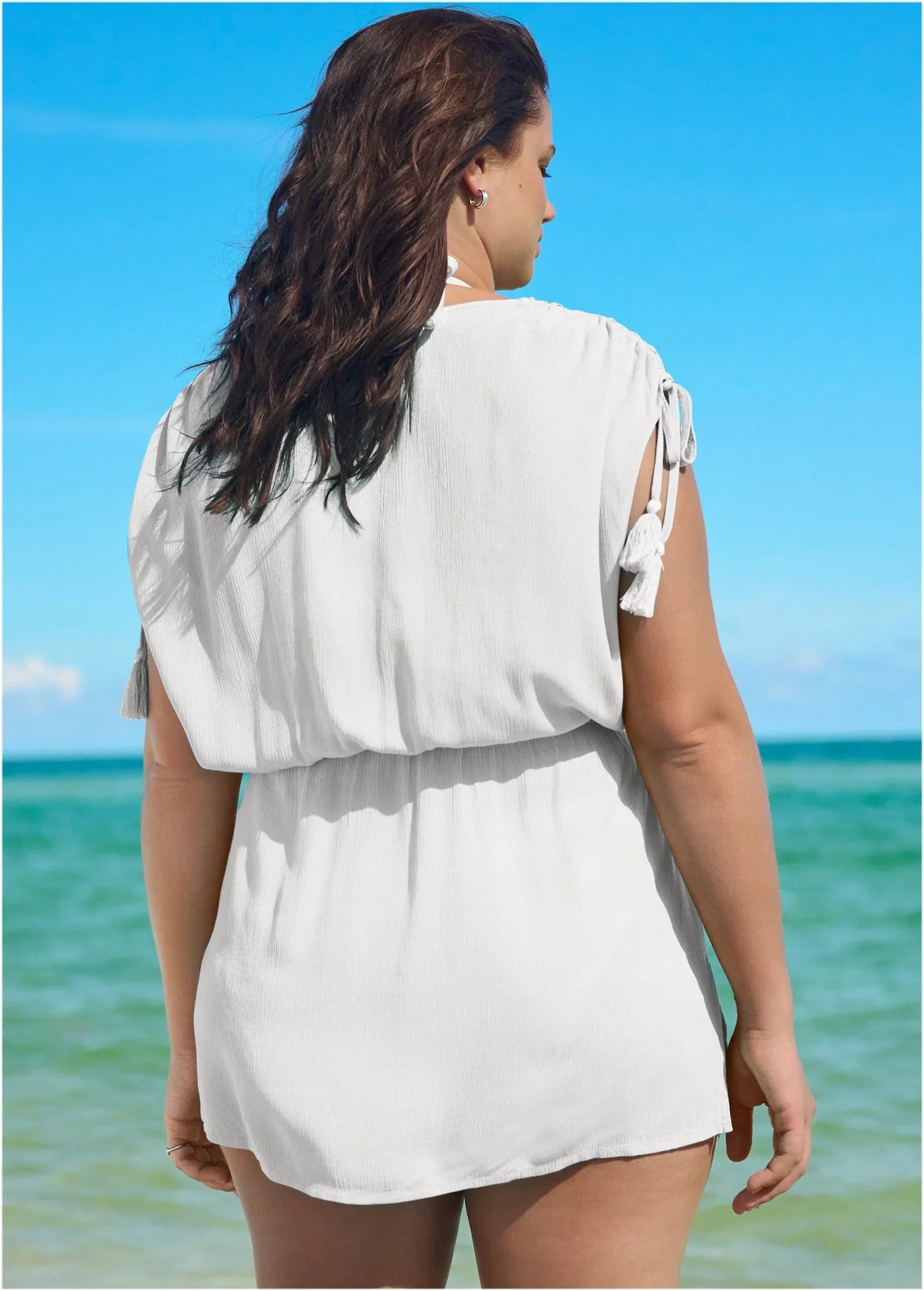 Sleeveless Cover Up Dress Pearl White