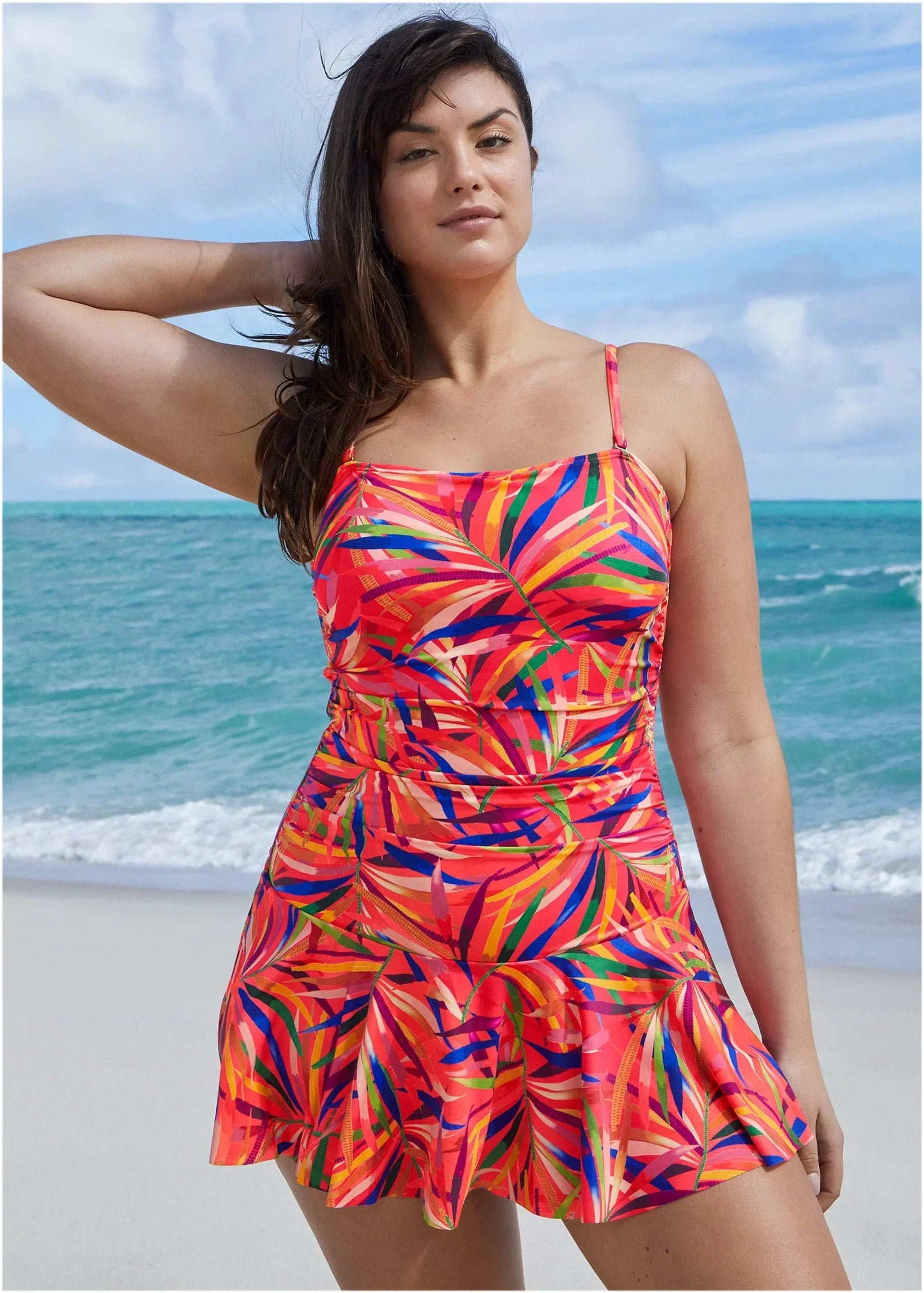 Venice Skirted Swim Dress Tropical Jungle