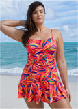 Venice Skirted Swim Dress Tropical Jungle