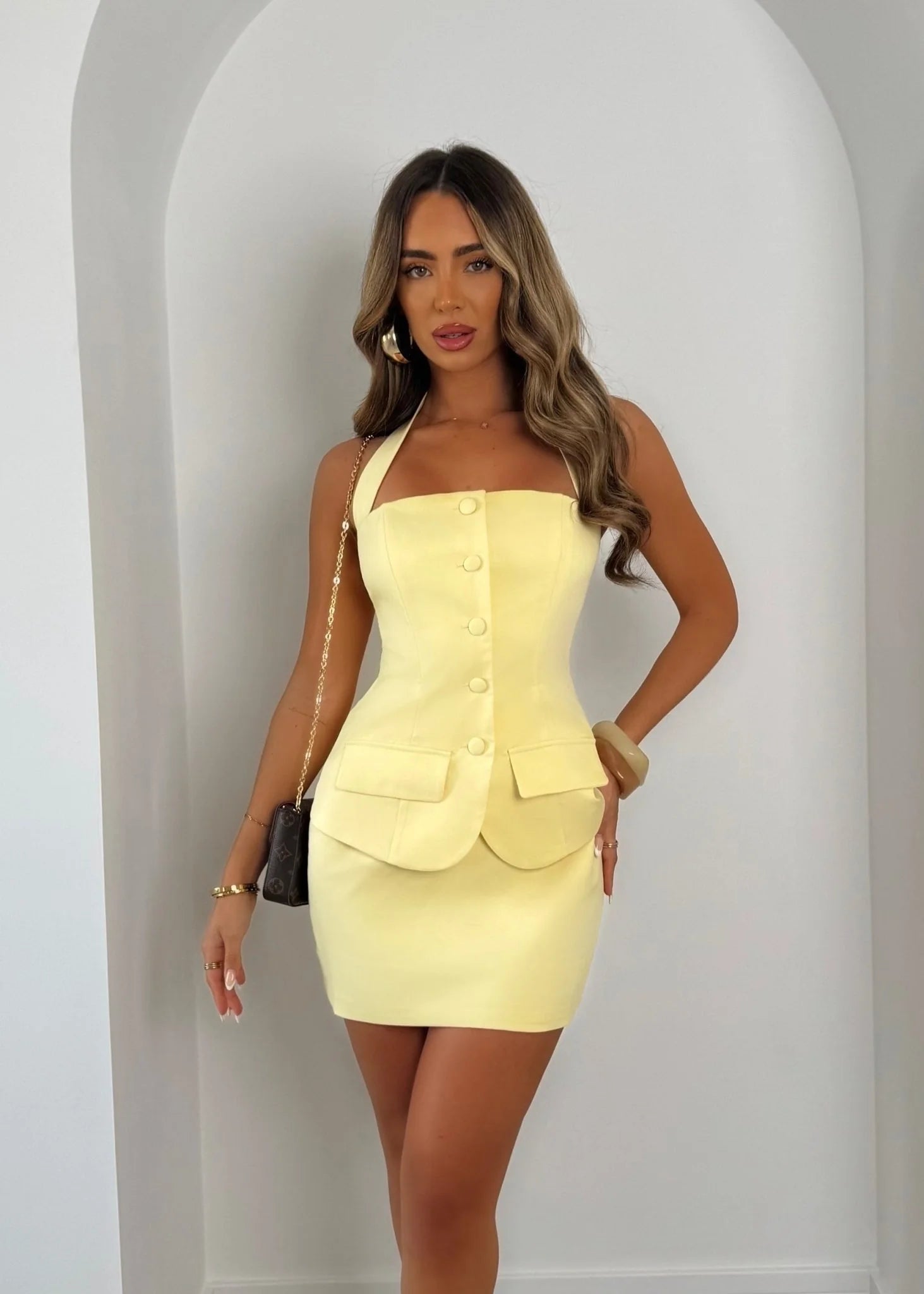 Modern Edge Mini Dress Yellow