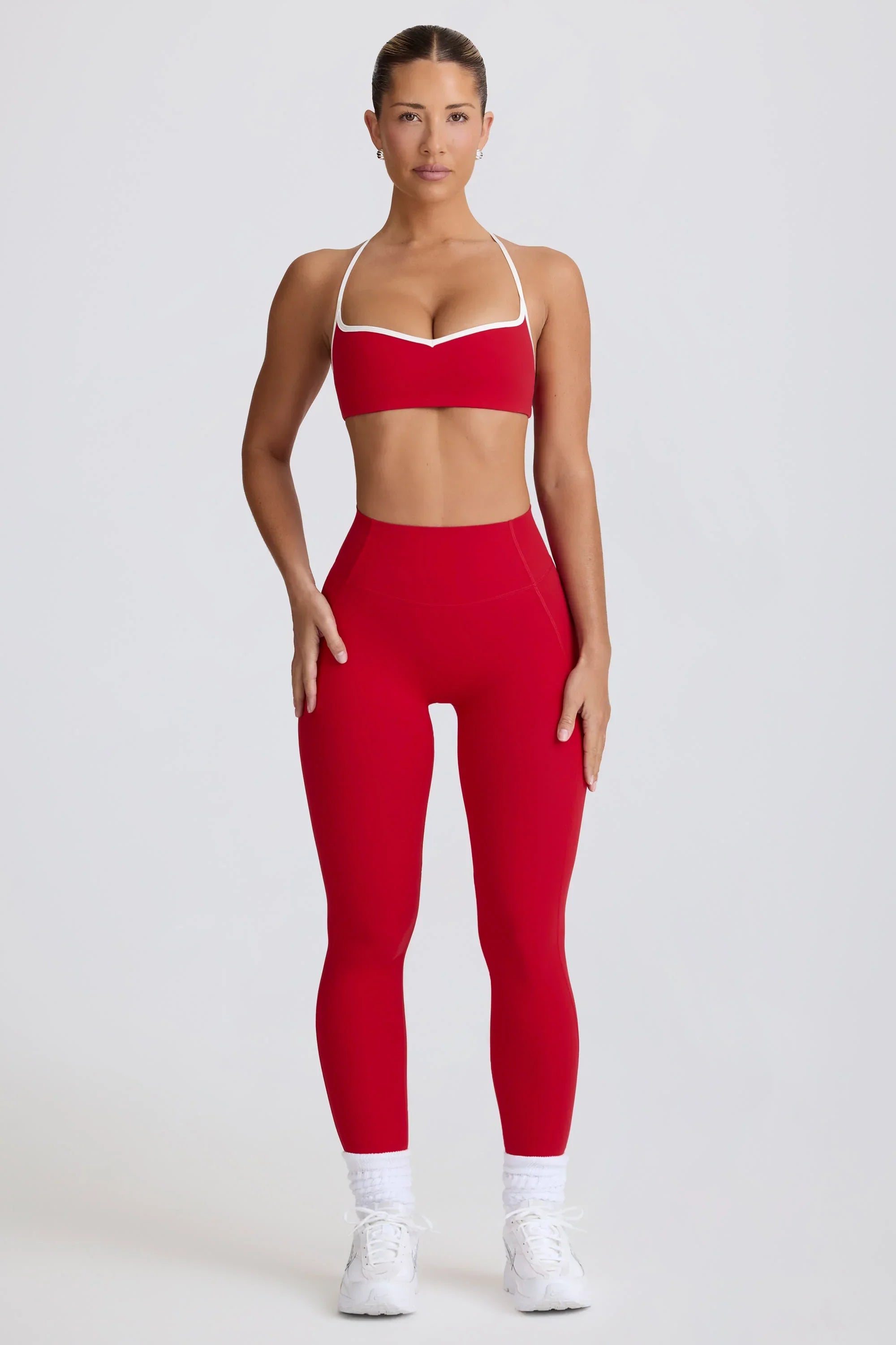 Soft Active Mid Rise Leggings in Hot Red