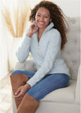 Quarter Zip Sweater Heathered Blue