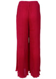 Plisse Wide Leg Pants Red