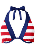 Belize Underwire Halter Top Red White Stripe
