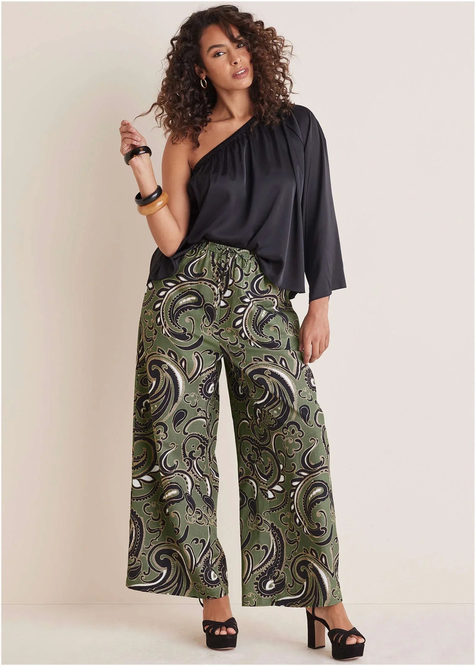 Linen Wide Leg Pant Large Splendid Paisley