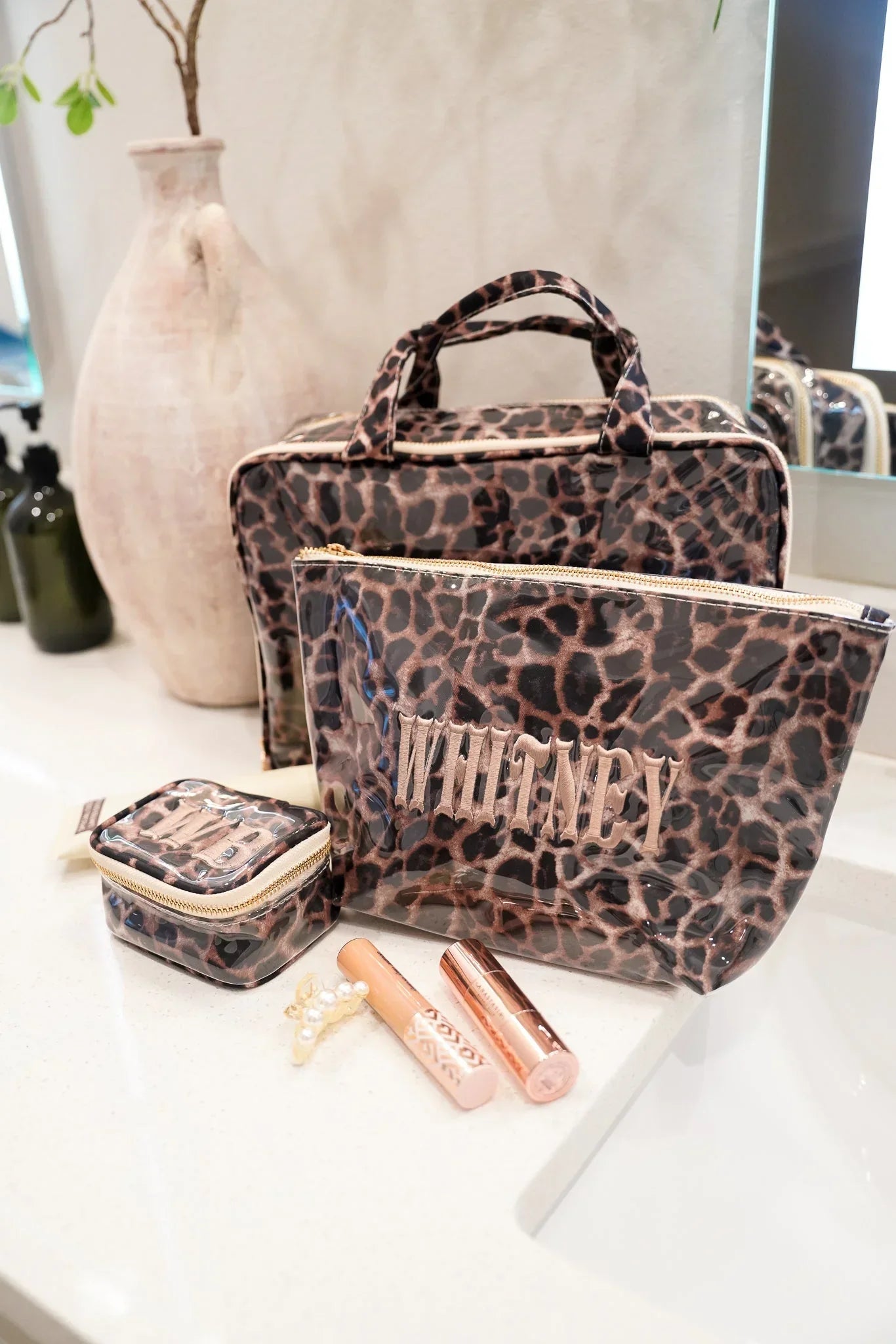 KenzKustomz Clear Coat Toiletry Case Leopard