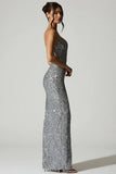 Embellished Corset Gown in Silver