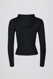 Soft Active Hooded Mid Layer Jacket in Black