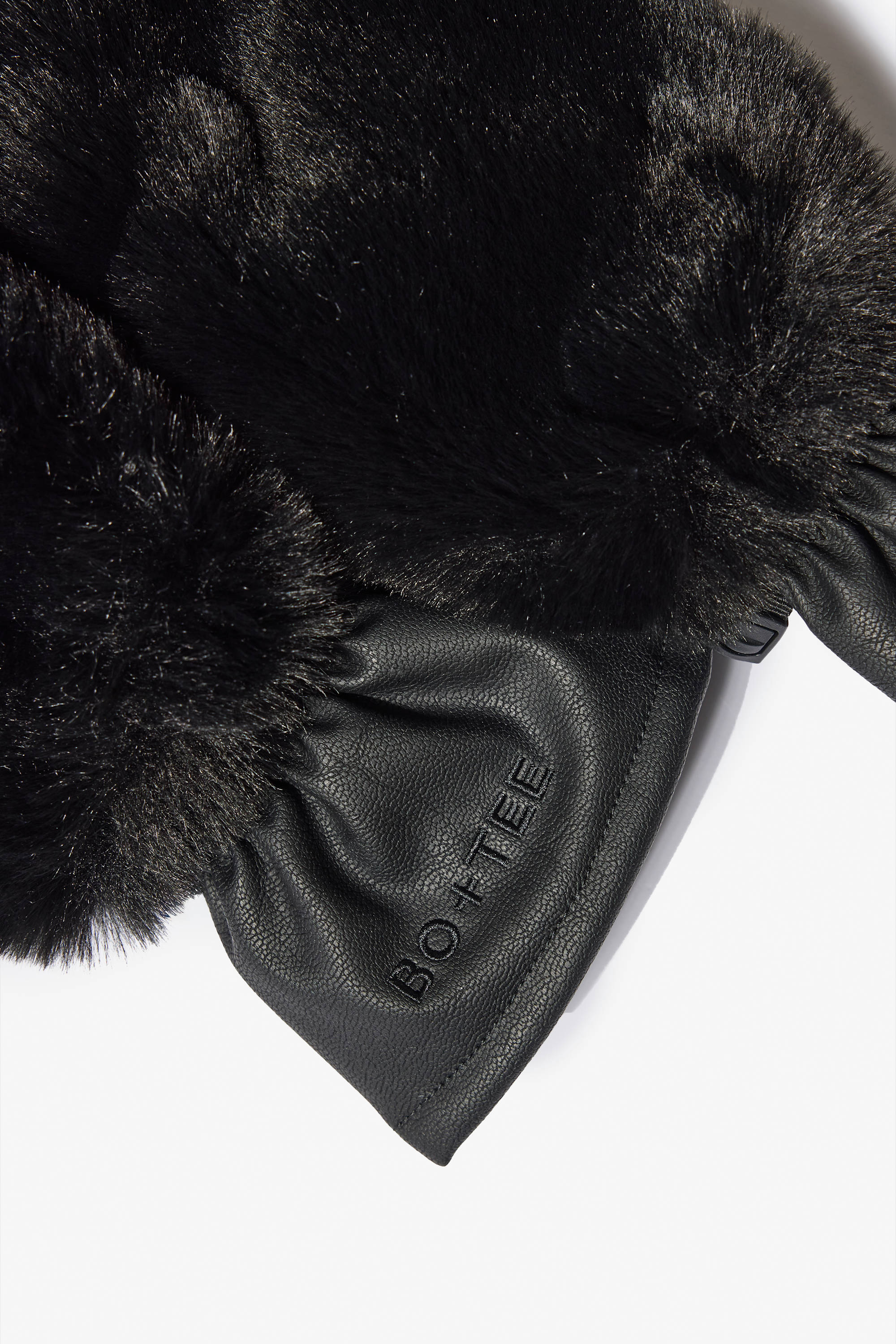 Faux Fur Gloves in Black