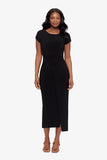 Loki Wrap Front Shaping Dress in Black