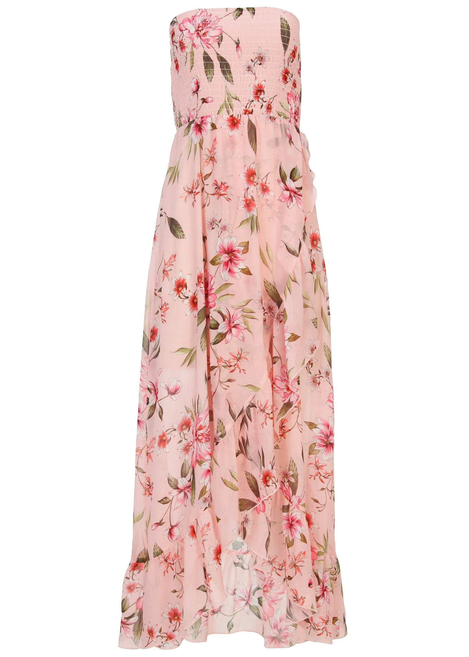 Strapless Ruffle Maxi Ethereal Floral