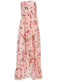 Strapless Ruffle Maxi Ethereal Floral