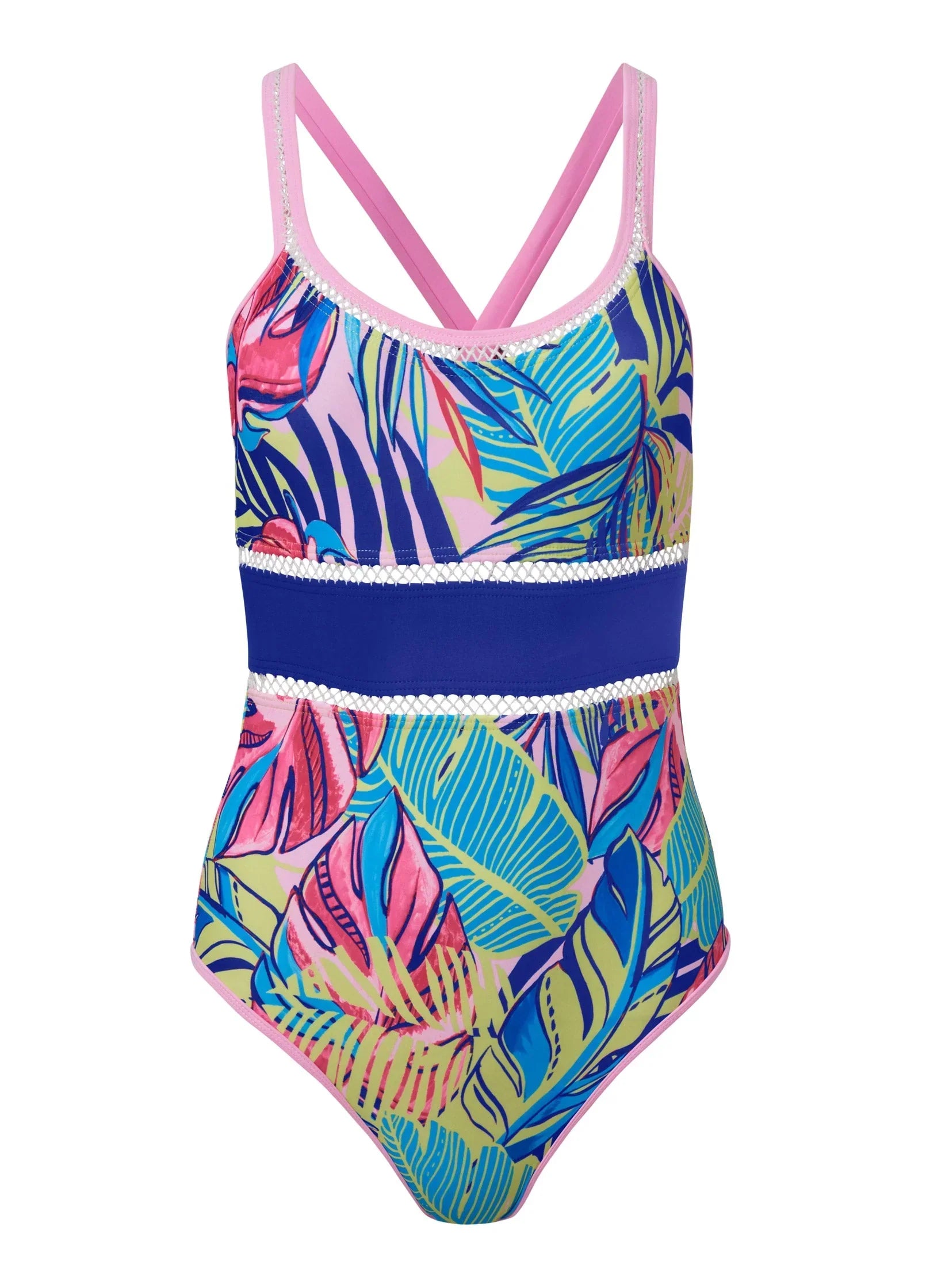 Diamond Stitch One Piece Summer Leaves