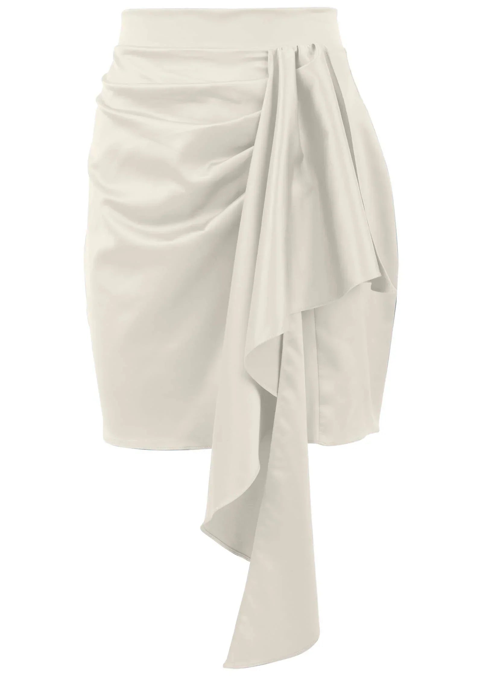 Ruffle Detail Mini Skirt Off White