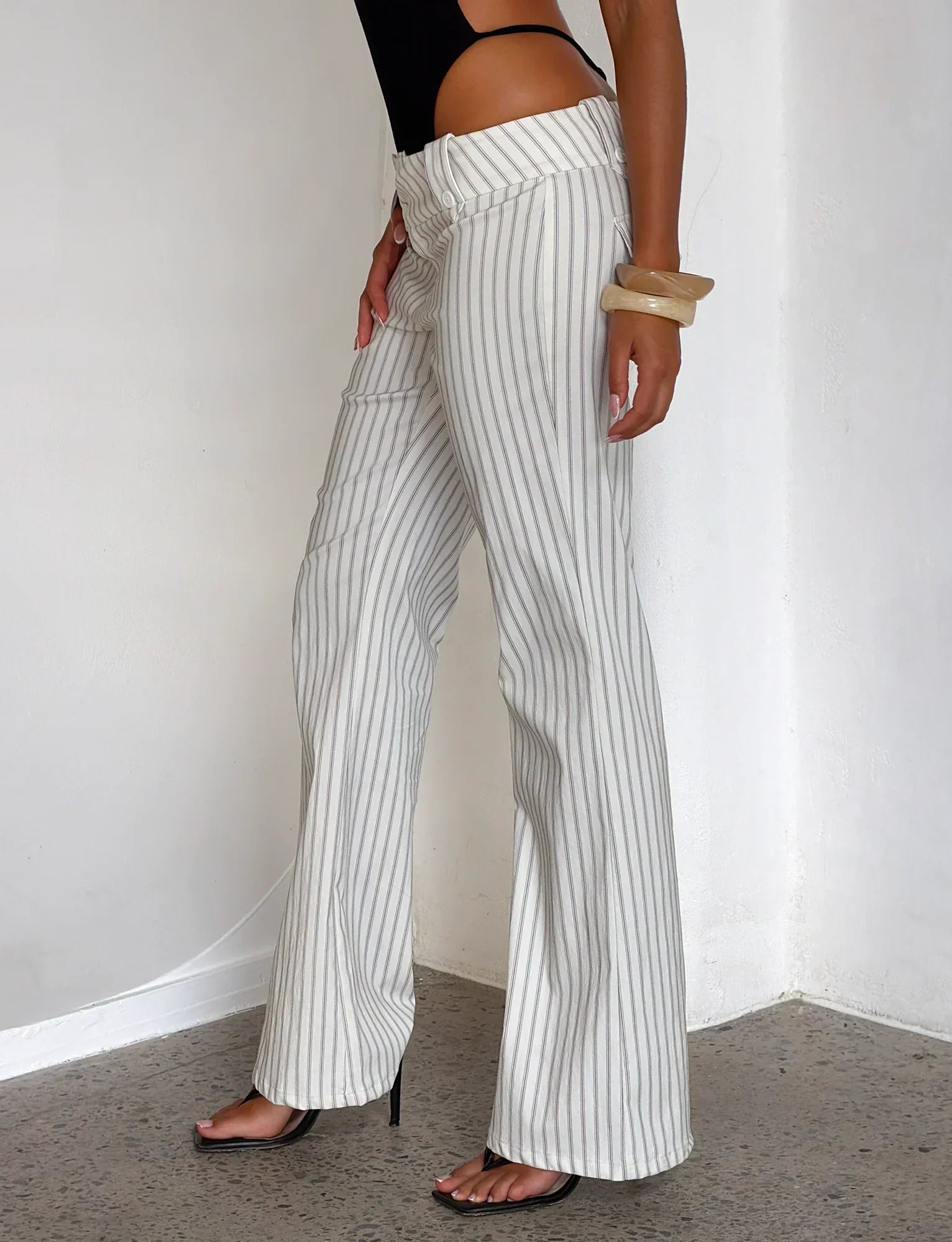 KITTIE PANT IVORY STRIPE