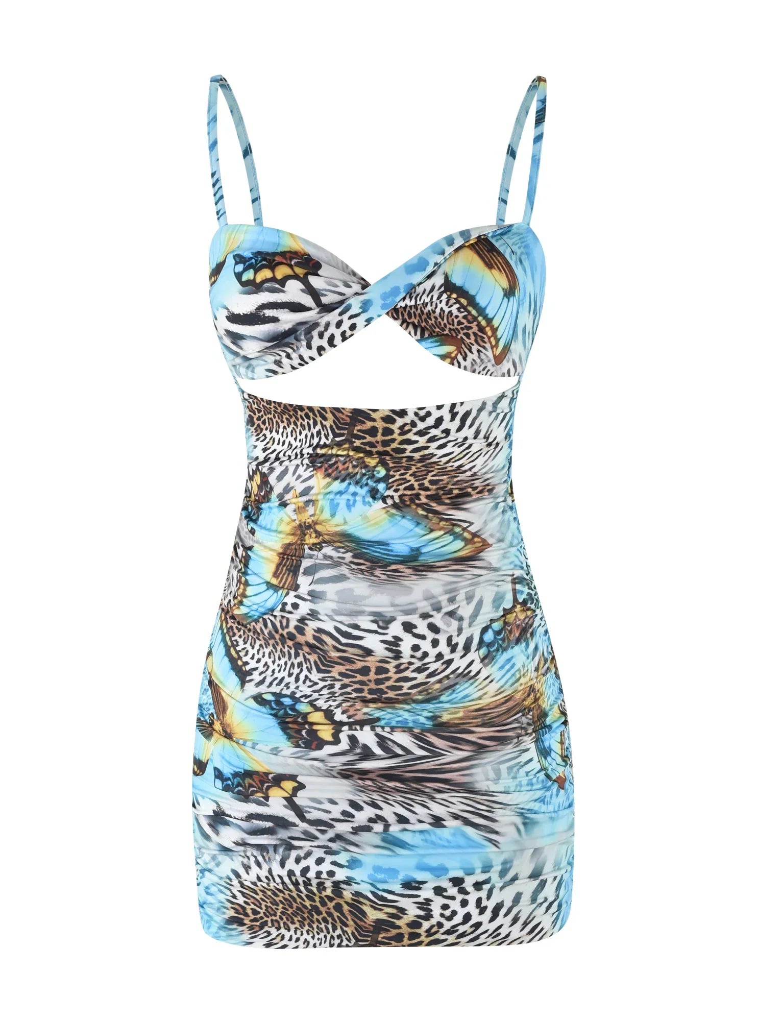 VERA MINI DRESS MULTI ANIMAL BUTTERFLY ANIMAL