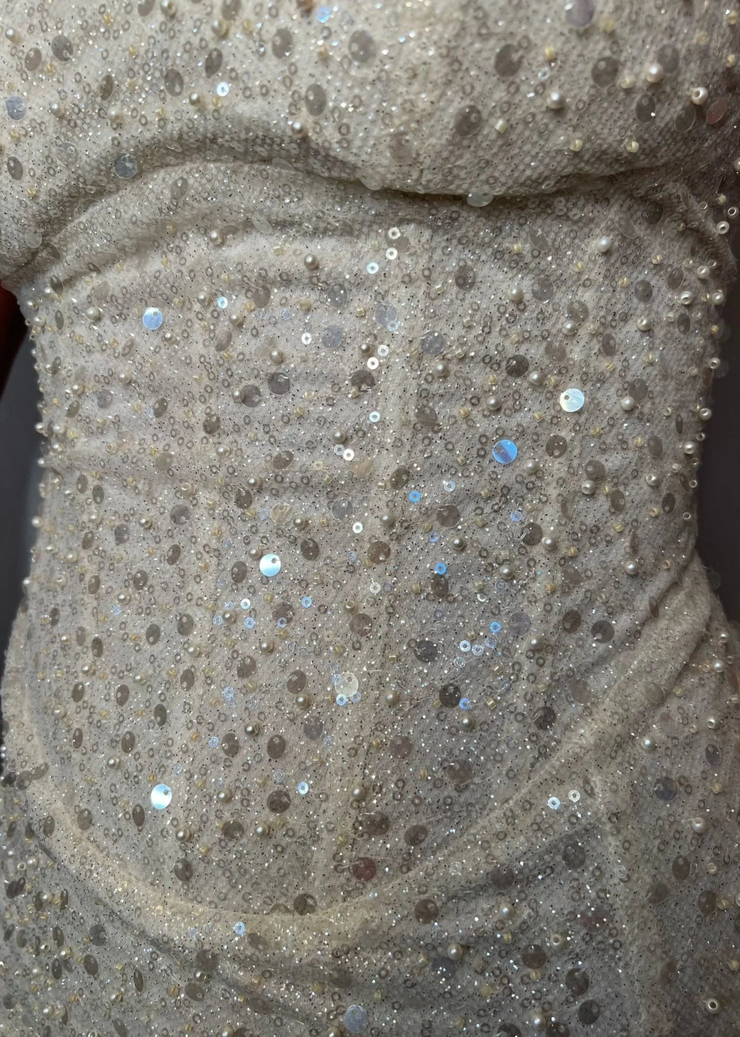 Secrets Out Embellished Gown Pearl