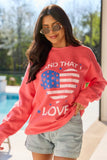 Land That I Love Light Red Graphic Sweatshirt
