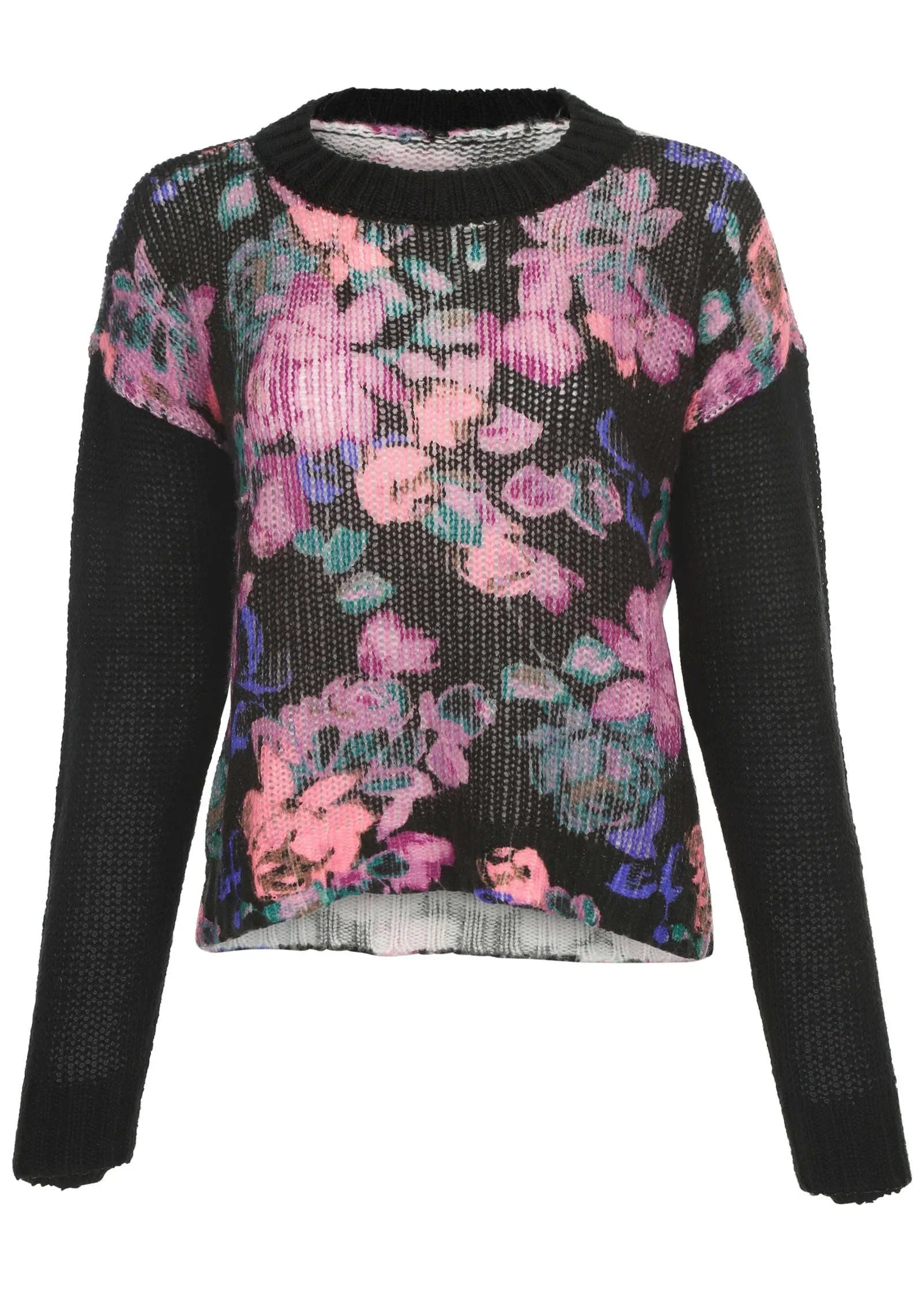 Crewneck Printed Sweater Electric Bouquet
