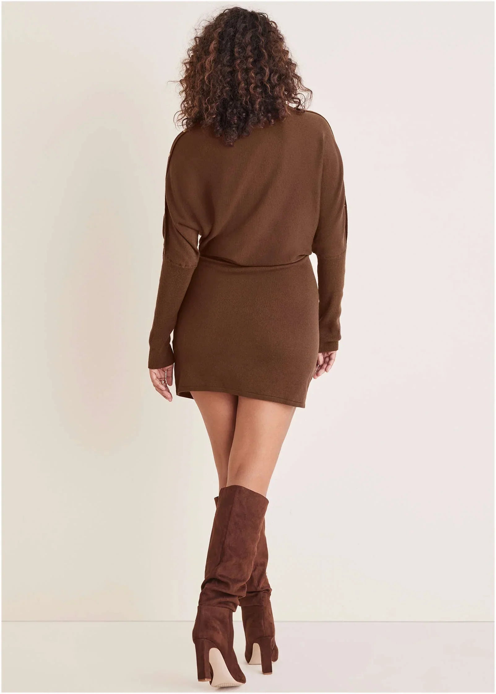 Dolman Sleeve Sweater Dress Chocolate Fondant