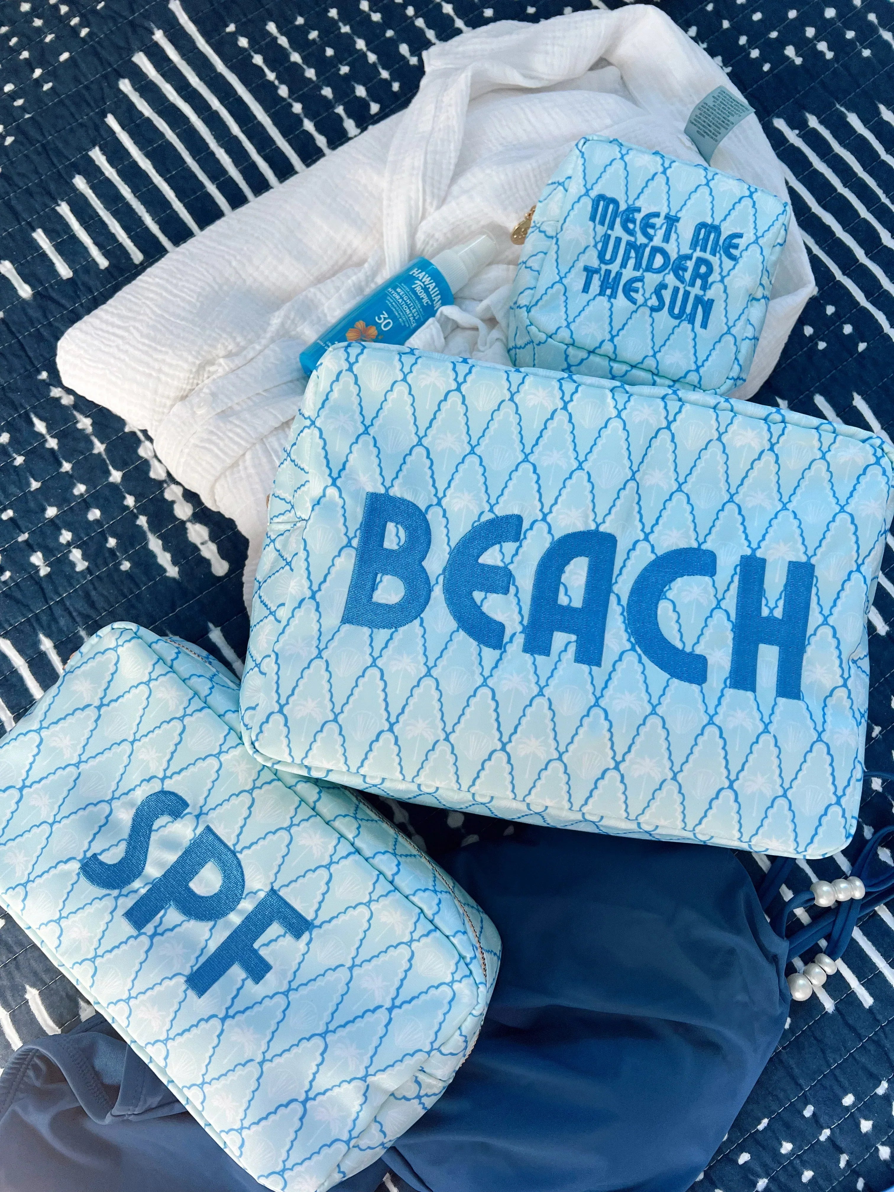KenzKustomz Blue Palms XL Bag Beach