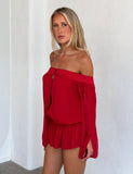 TESSIE PLAYSUIT RED