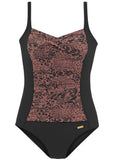 Ruched One Piece Abstract Leopard