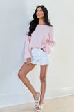 Lennon Blush and Ivory Striped Knit Sweater