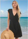 Tiered Cover Up Dress Jet Black