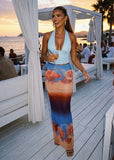 Leaving Paradise Cut Out Maxi Dress Blue
