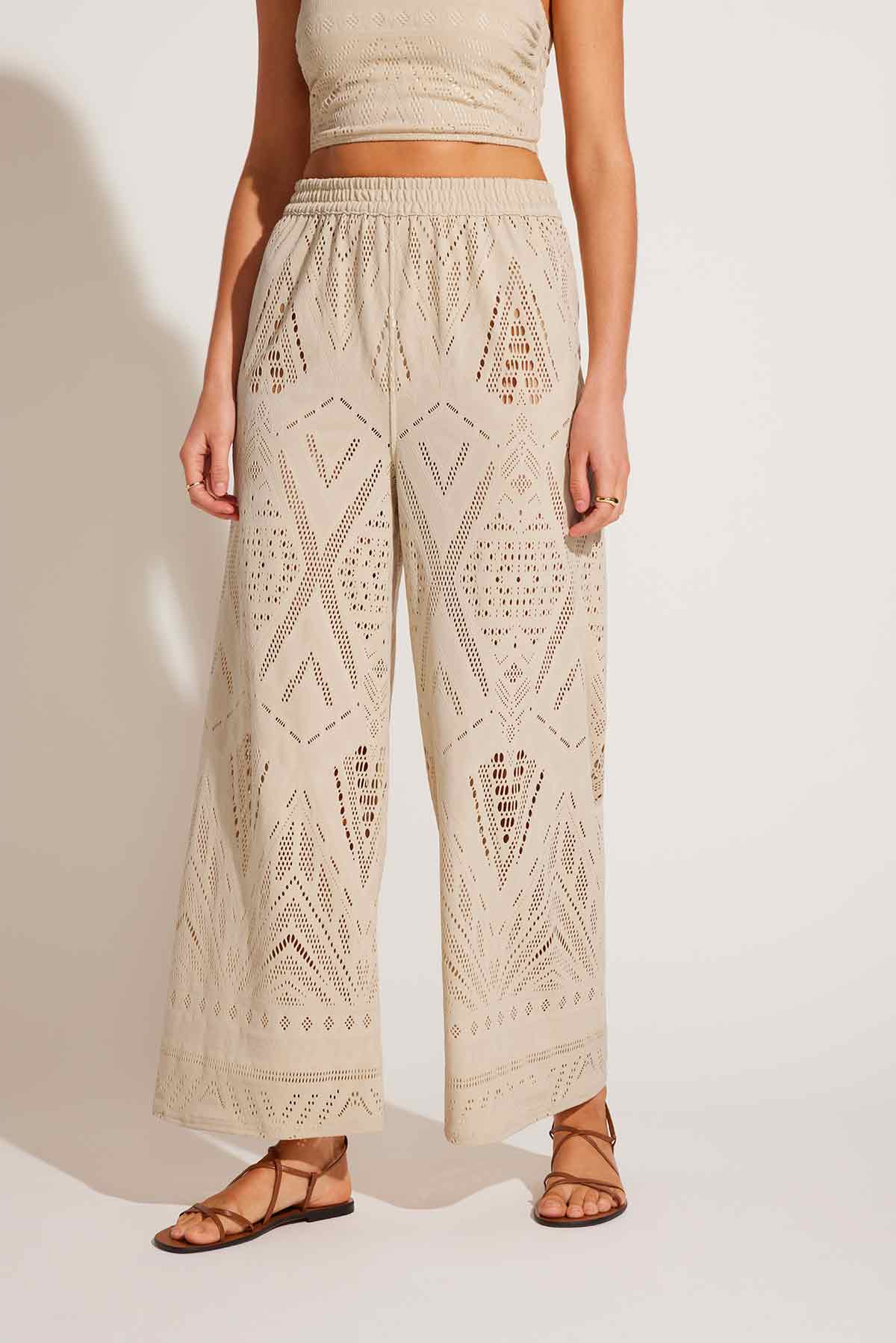 Farrah Pant Natural Calico Crochet