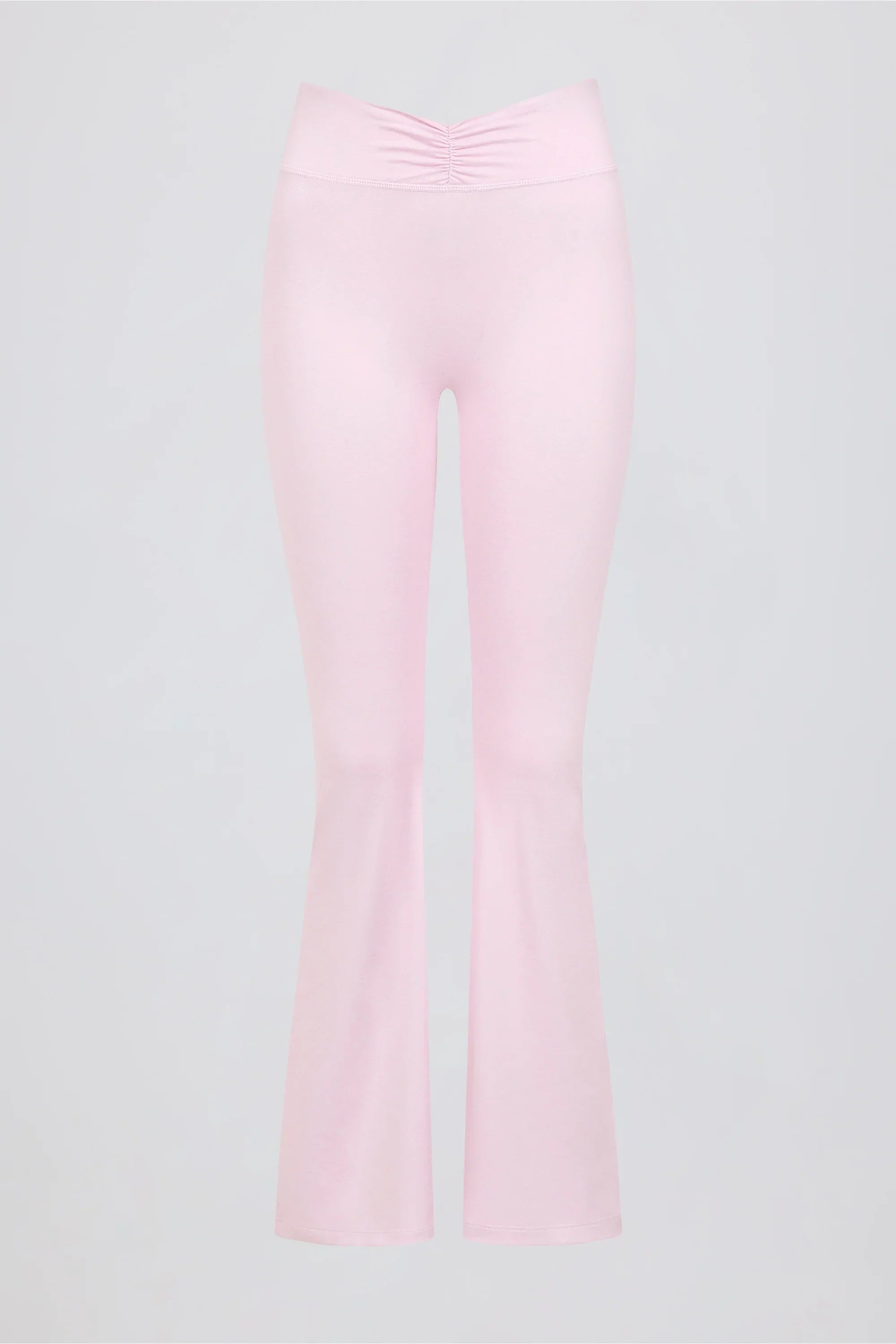 Brushed Jersey Ruched Flared Trousers in Bloom