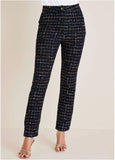 Tweed Straight Leg Trousers Black Multi