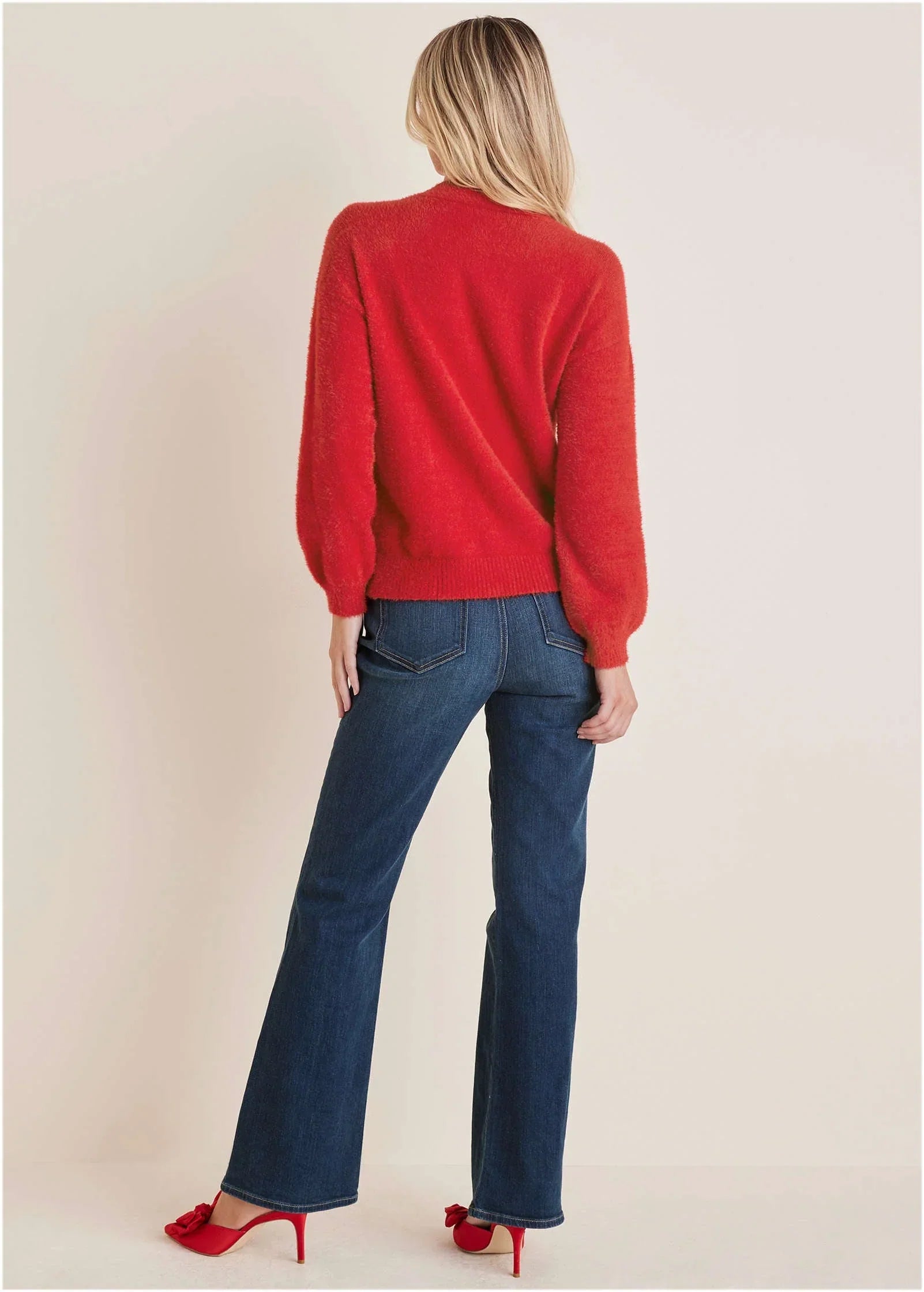 Button Down Cardigan Haute Red