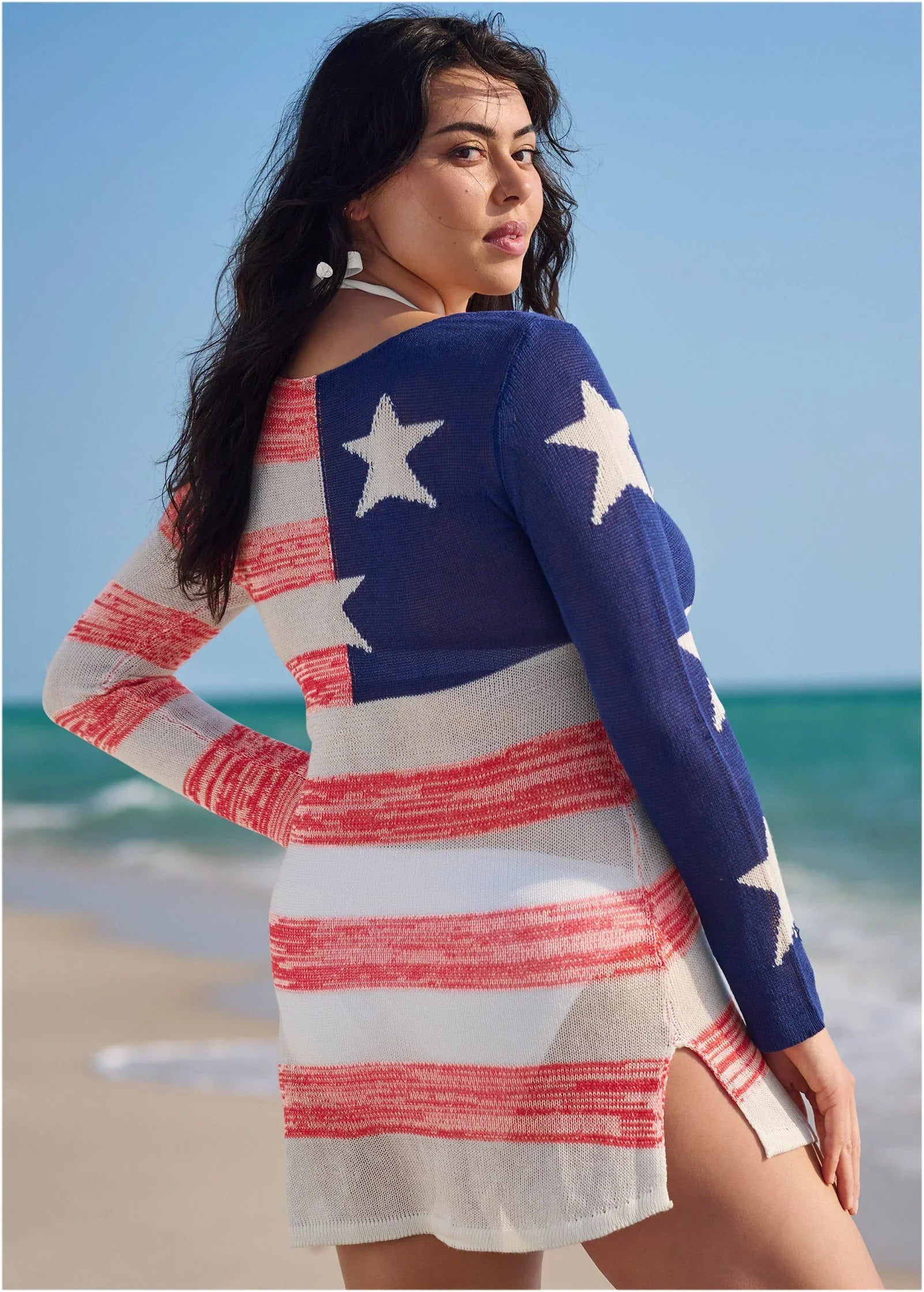Graphic Knit Tunic Cover Up American Dream