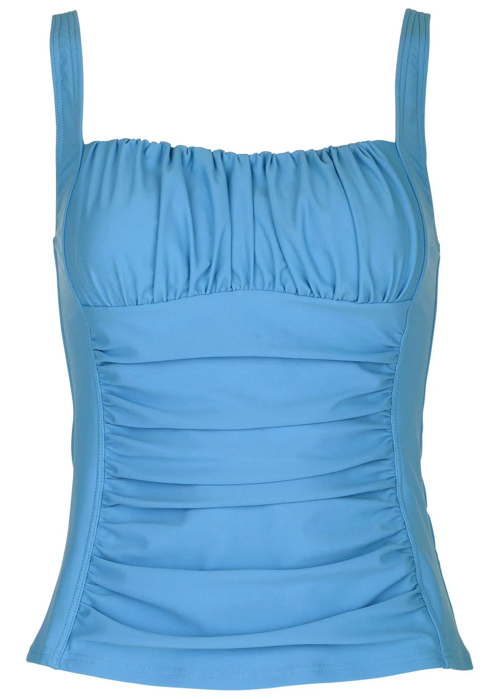 Sydney Ruched Tankini Top Azure Blue
