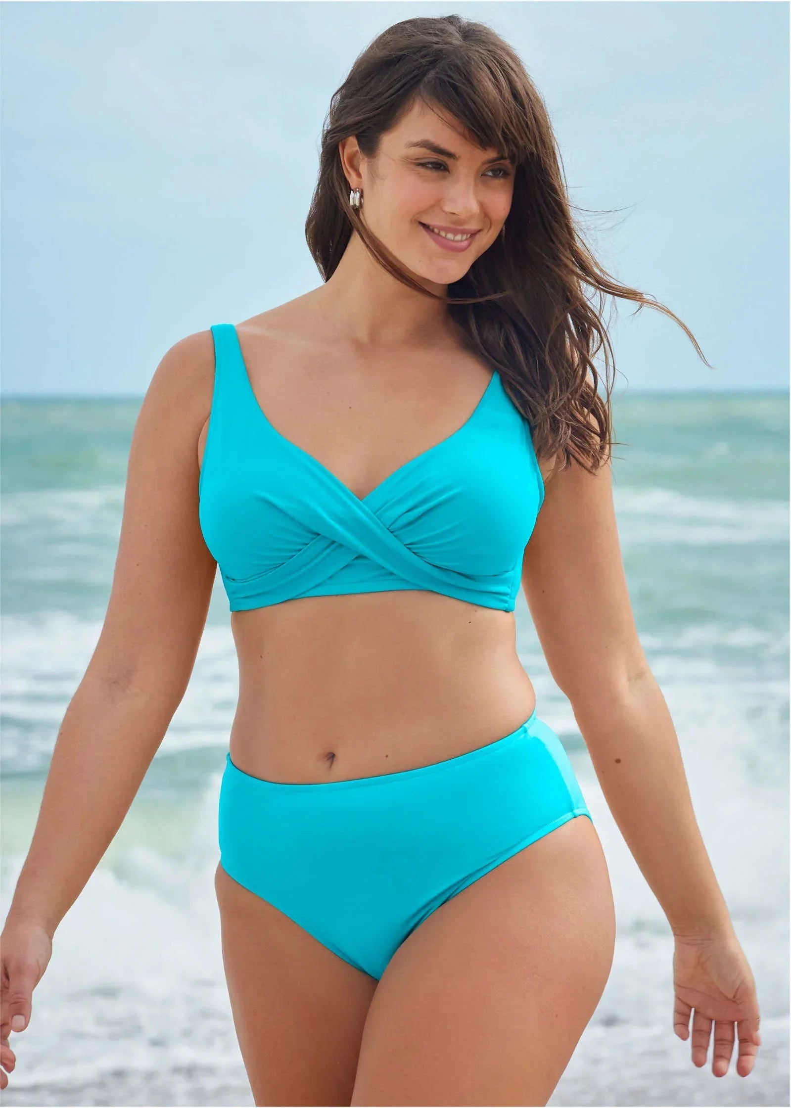 Lovely Lift Wrap Top Aqua Reef