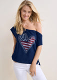 Americana Lounge Top Navy Multi