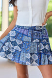Through The Garden Blue Bandana Skort