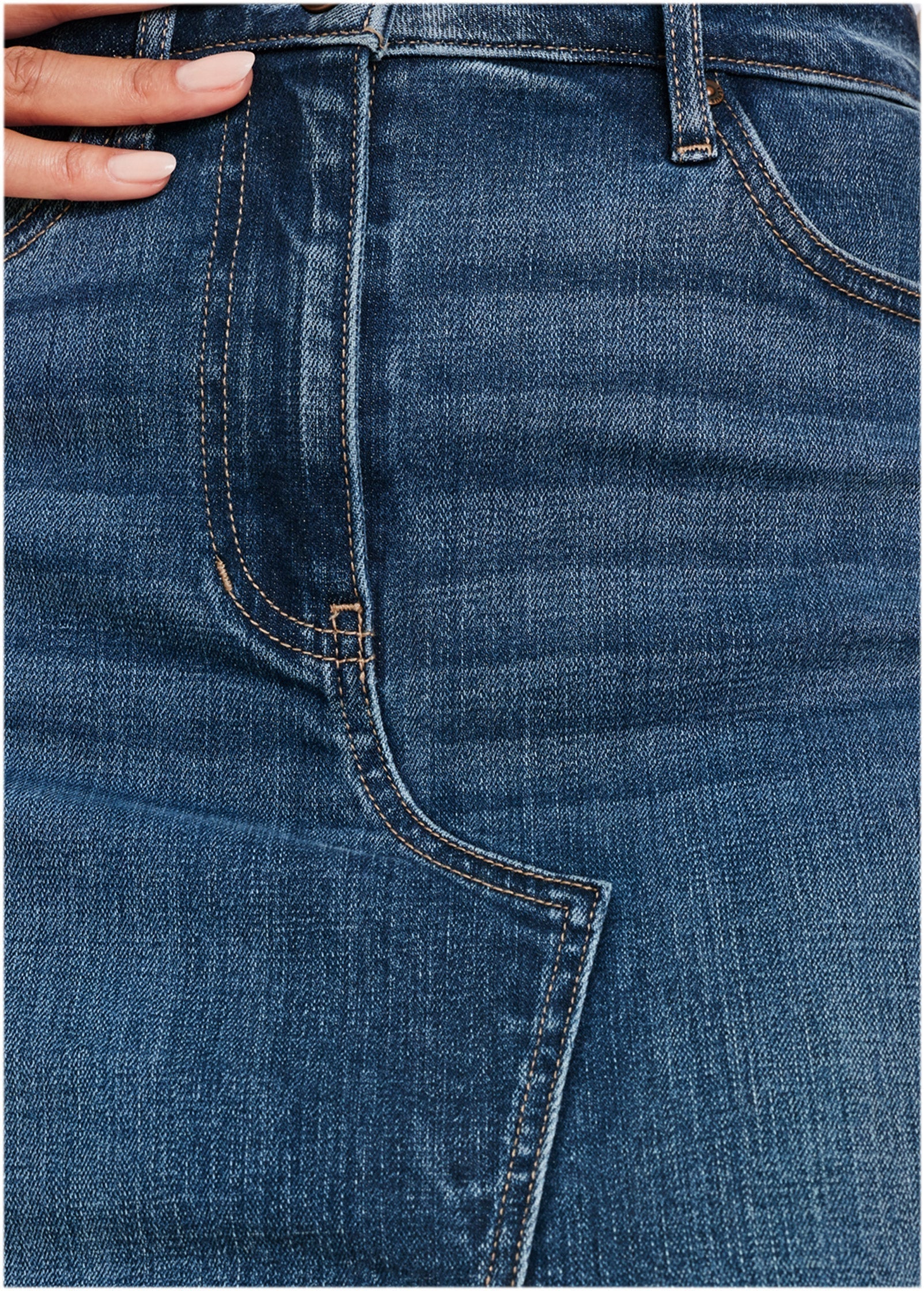 Denim Maxi Skirt Medium Wash