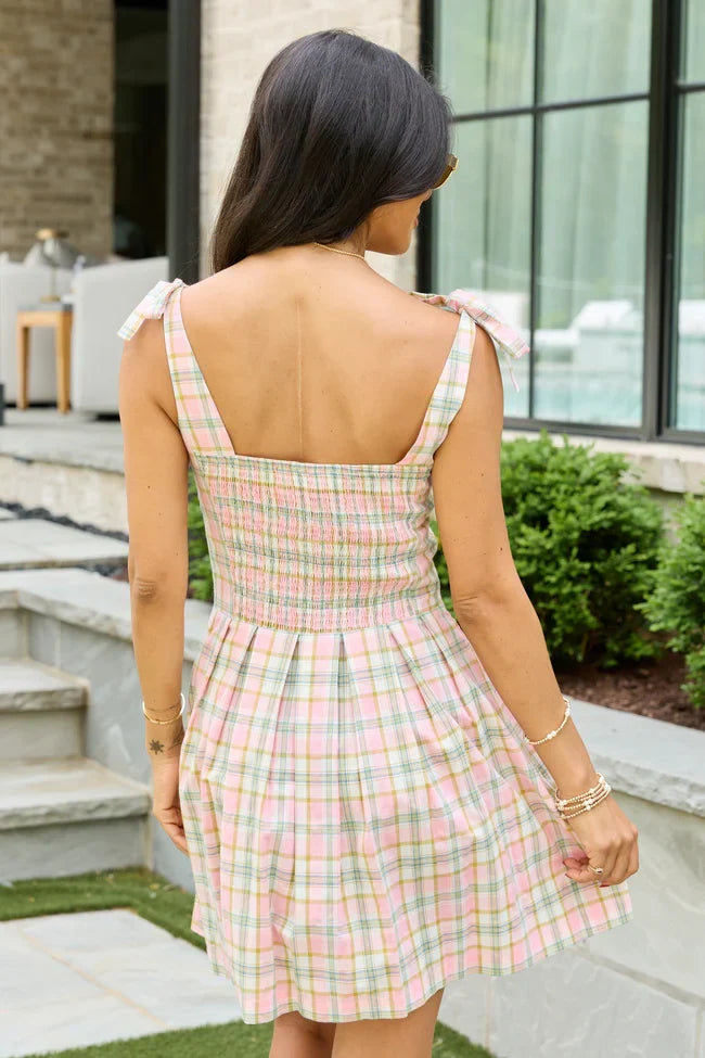 Claudia Pink Plaid Dress