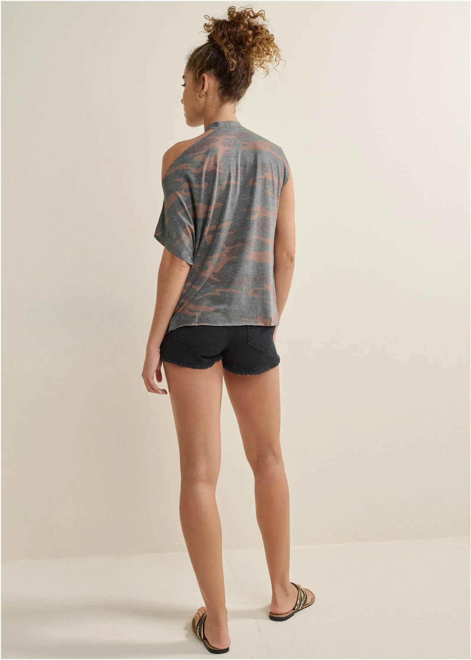 Camo Lounge Top Green Multi