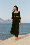 Cierra Cut Out Dress Black EcoLinen