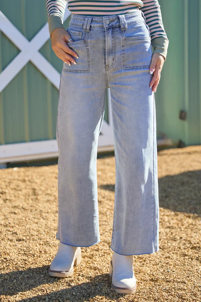 My Favorite Light Wash Wide Leg Jeans