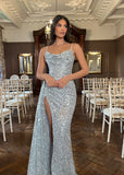 Entice Me Cowl Neck Embellished Gown Silver