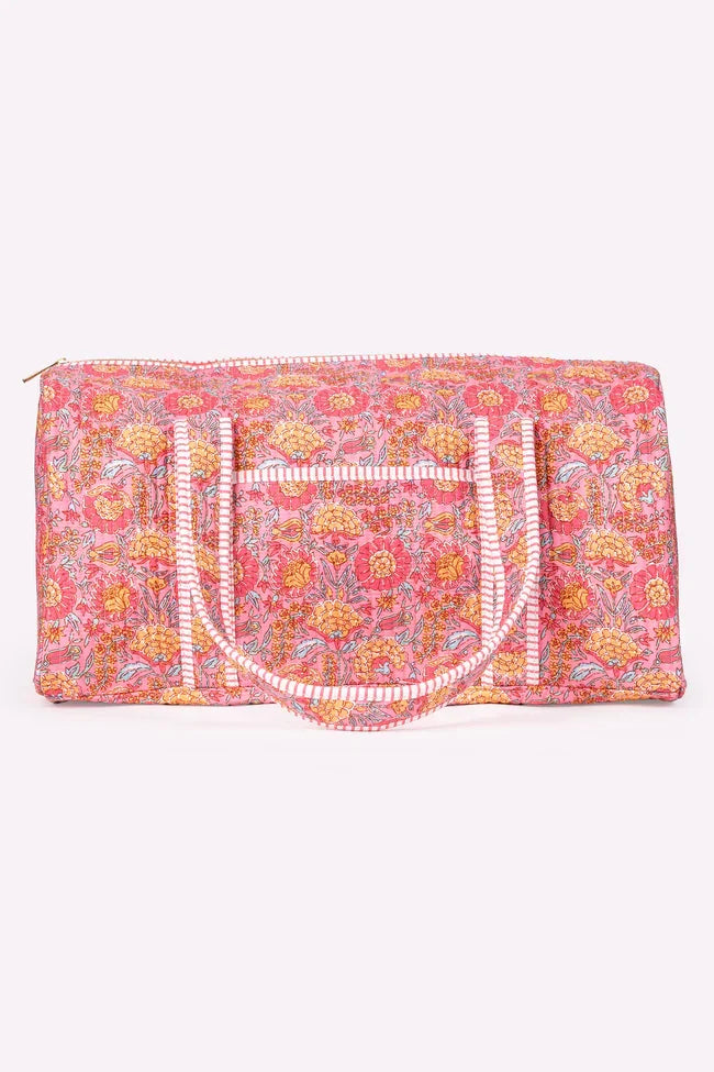 Avery Pink Floral Quilted Weekender SALE