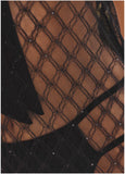 Deep V Mesh Cover Up Jet Black