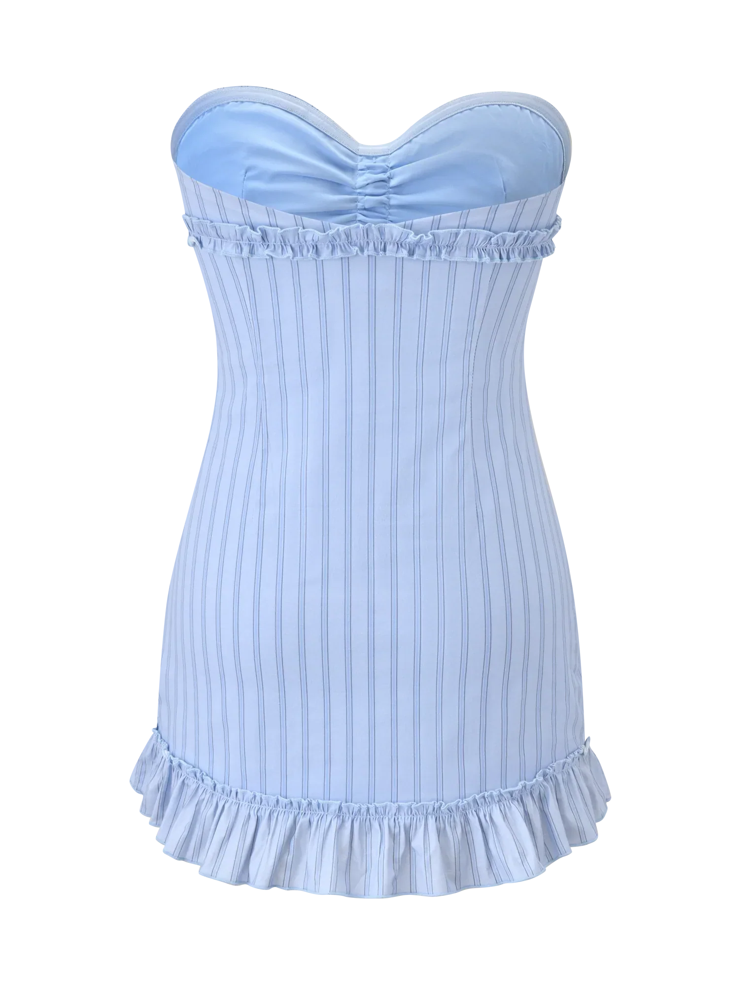KITTIE STRAPLESS DRESS BLUE STRIPE