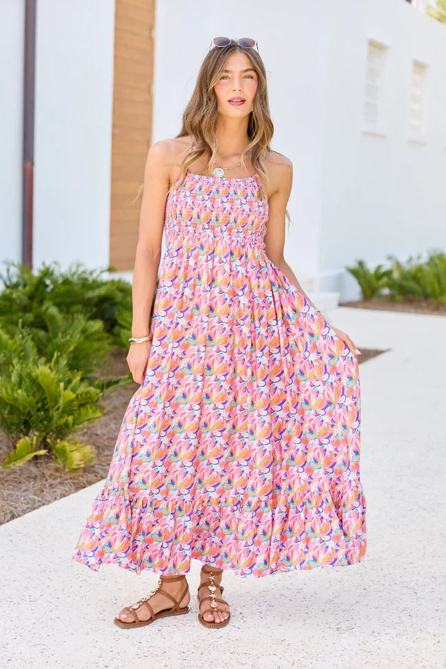 Ashley Pink Floral Maxi Dress