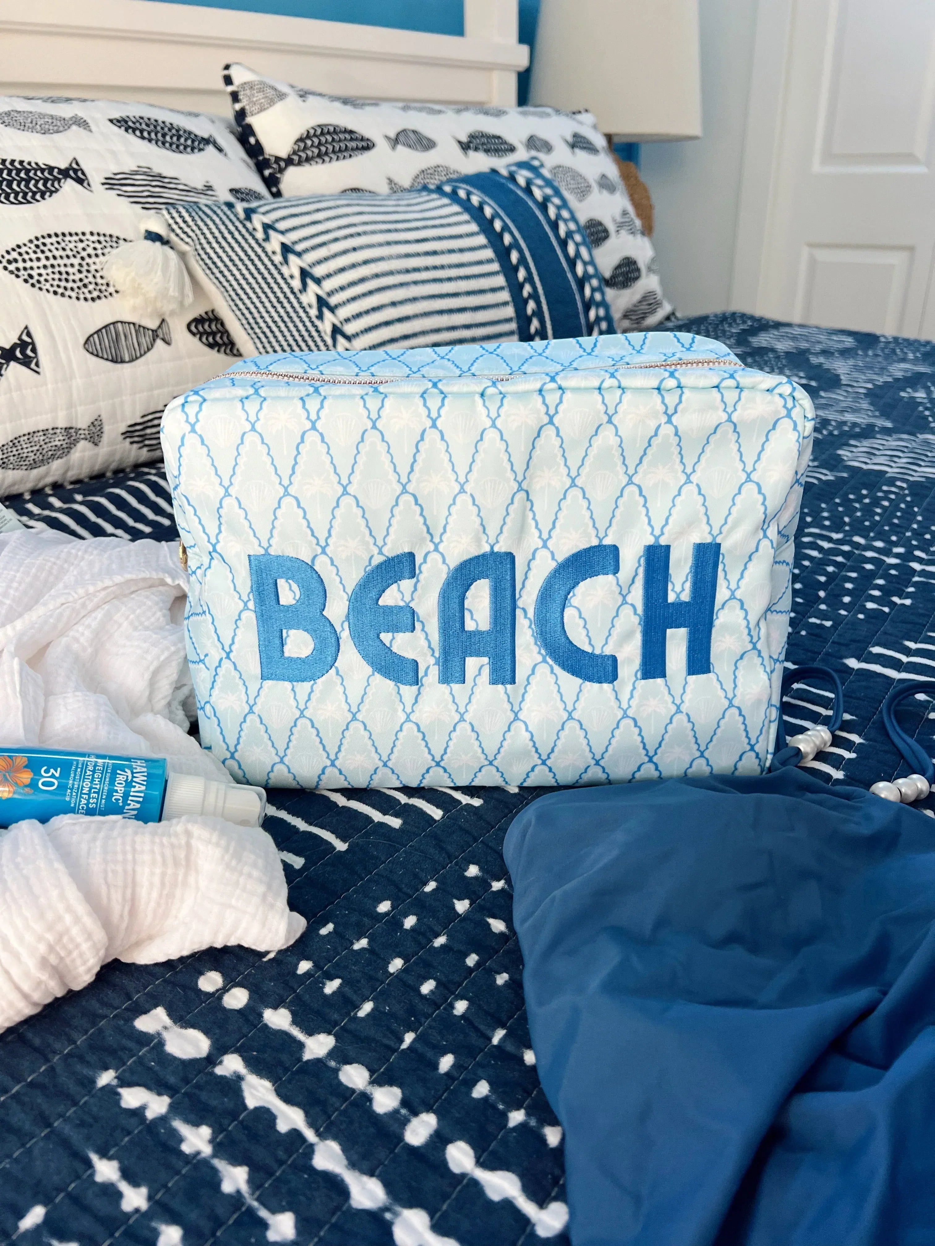 KenzKustomz Blue Palms XL Bag Beach